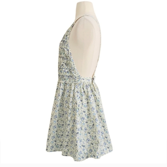 NWT Free People Petunia Mini Dress XS Blue Floral Cottagecore Boho Prairie Dress - Picture 7 of 16